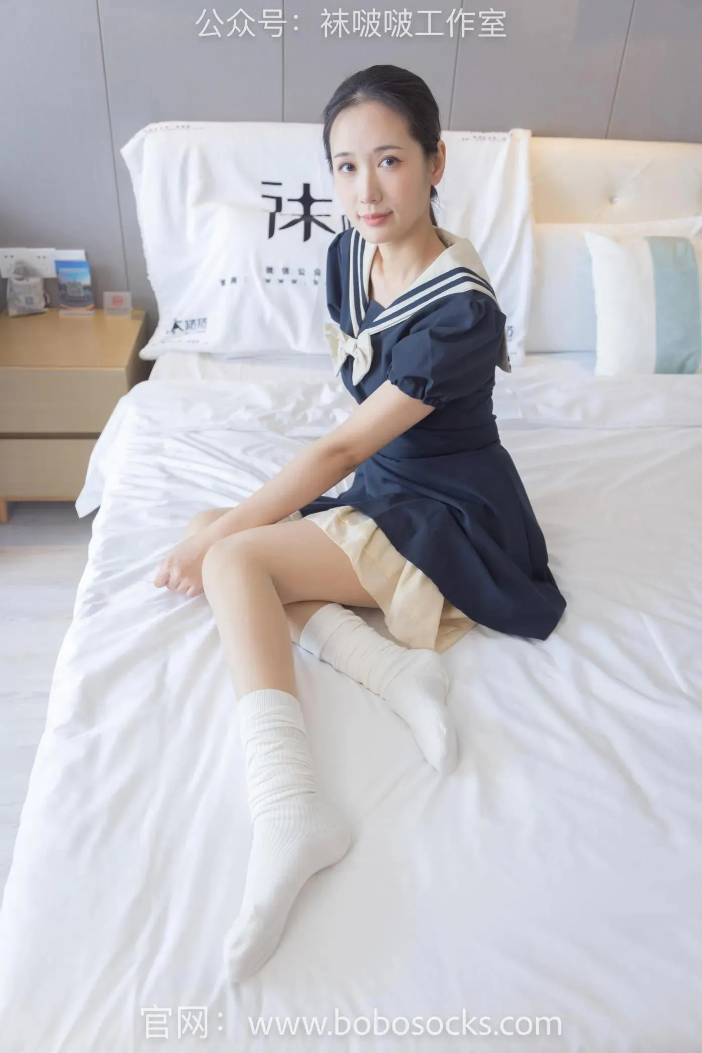 [BoBoSocks袜啵啵]NO.107 小安-平底鞋、白棉袜、肉丝 [140P]插图3